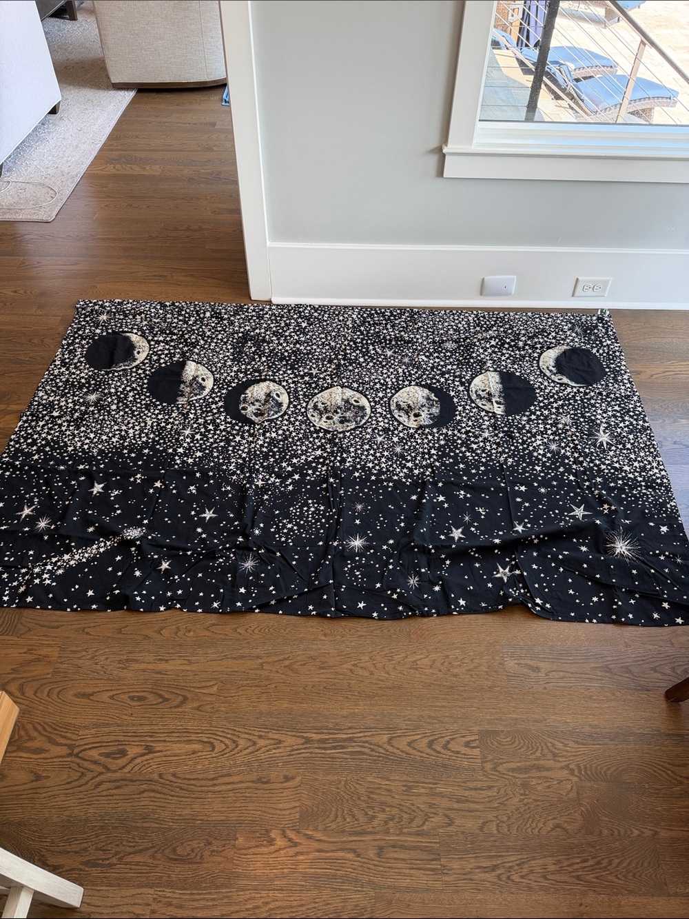 Urban Outfitters Black & White Phases of the Moon Starburst Tapestry